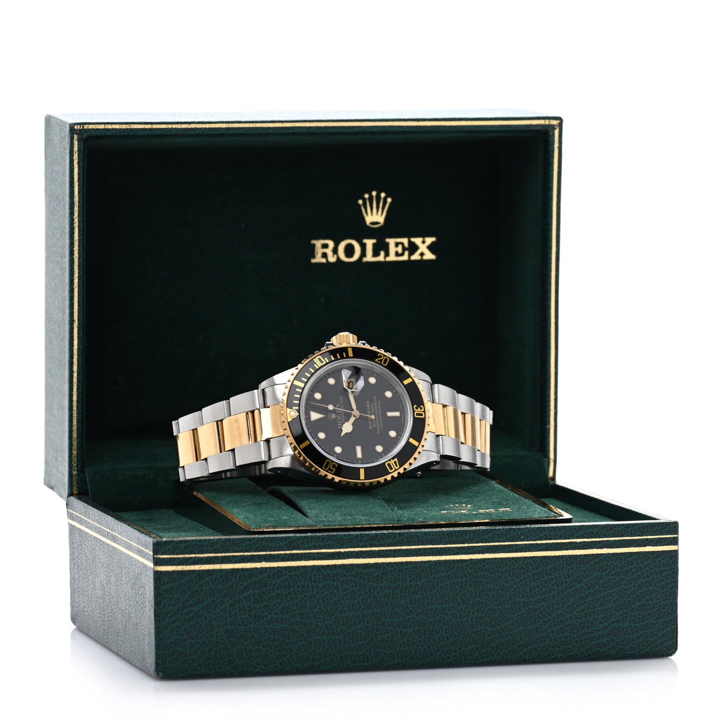 Stainless Steel 18K Yellow Gold 40mm Submariner Date Watch Black 16803