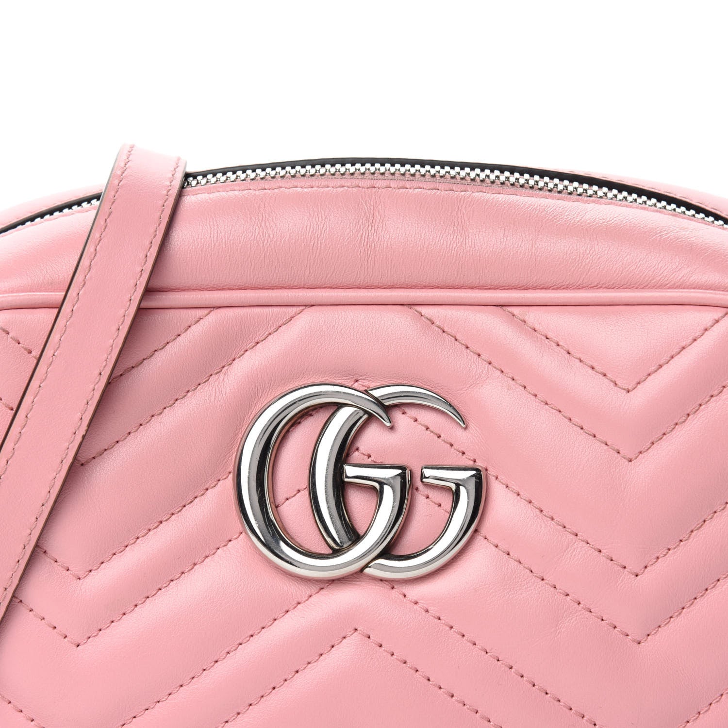 Gucci Calfskin Matelasse Small GG Marmont Chain Shoulder Bag Wild Rose 11 of 11