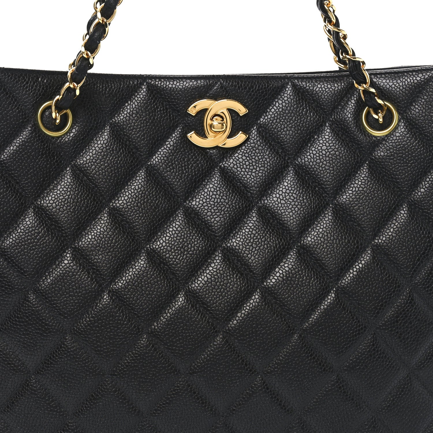 Chanel Caviar Quilted Small Shopping Tote Black 7 of 9