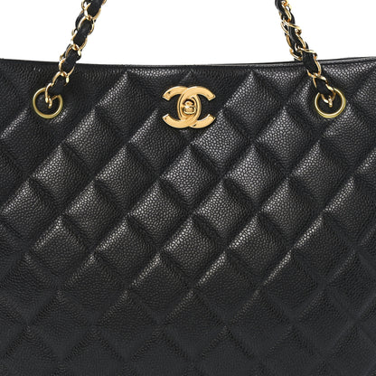 Chanel Caviar Quilted Small Shopping Tote Black 7 of 9