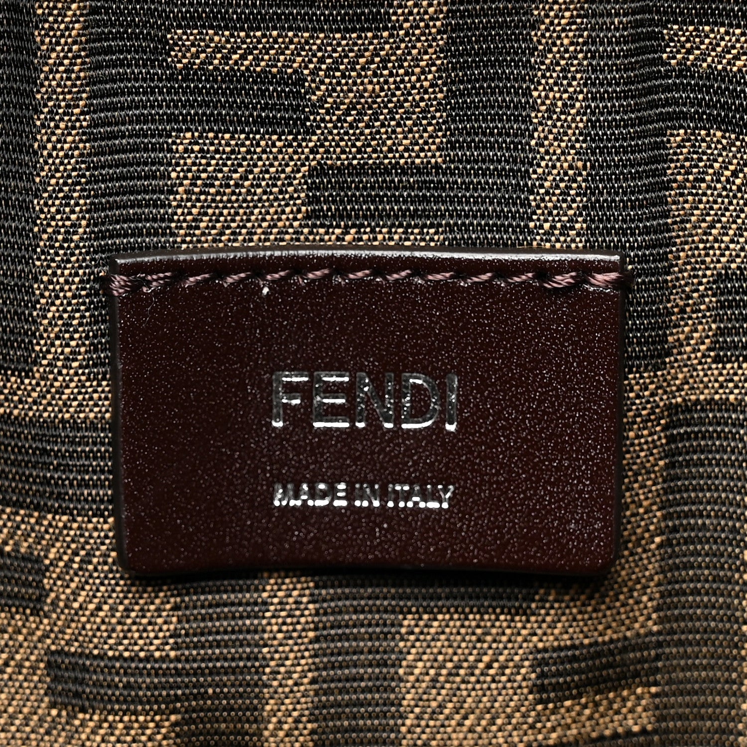 Fendi Jacquard Vitello Logo Bucket Bag Brown 6 of 10