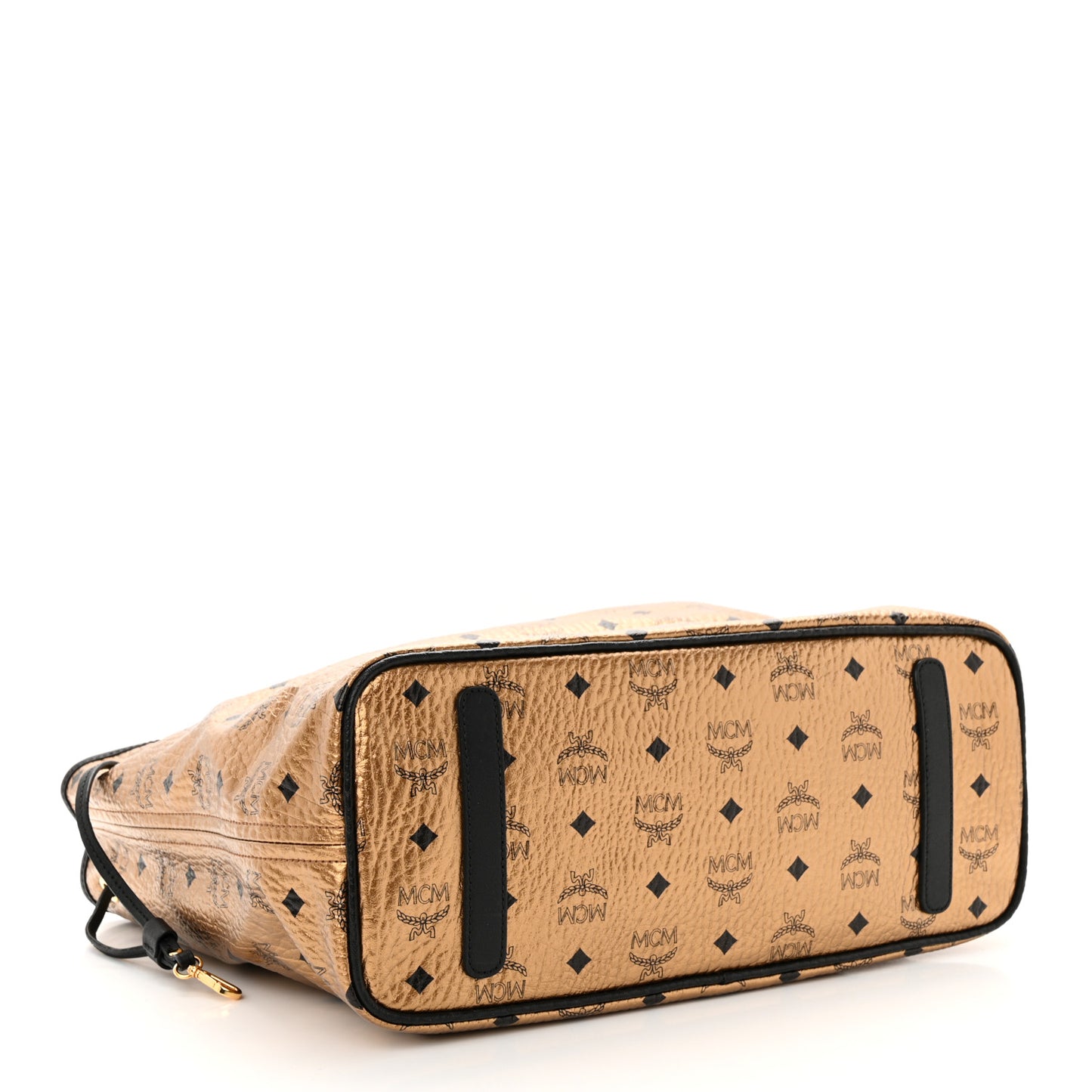 Metallic Visetos Medium Shopper Tote Gold