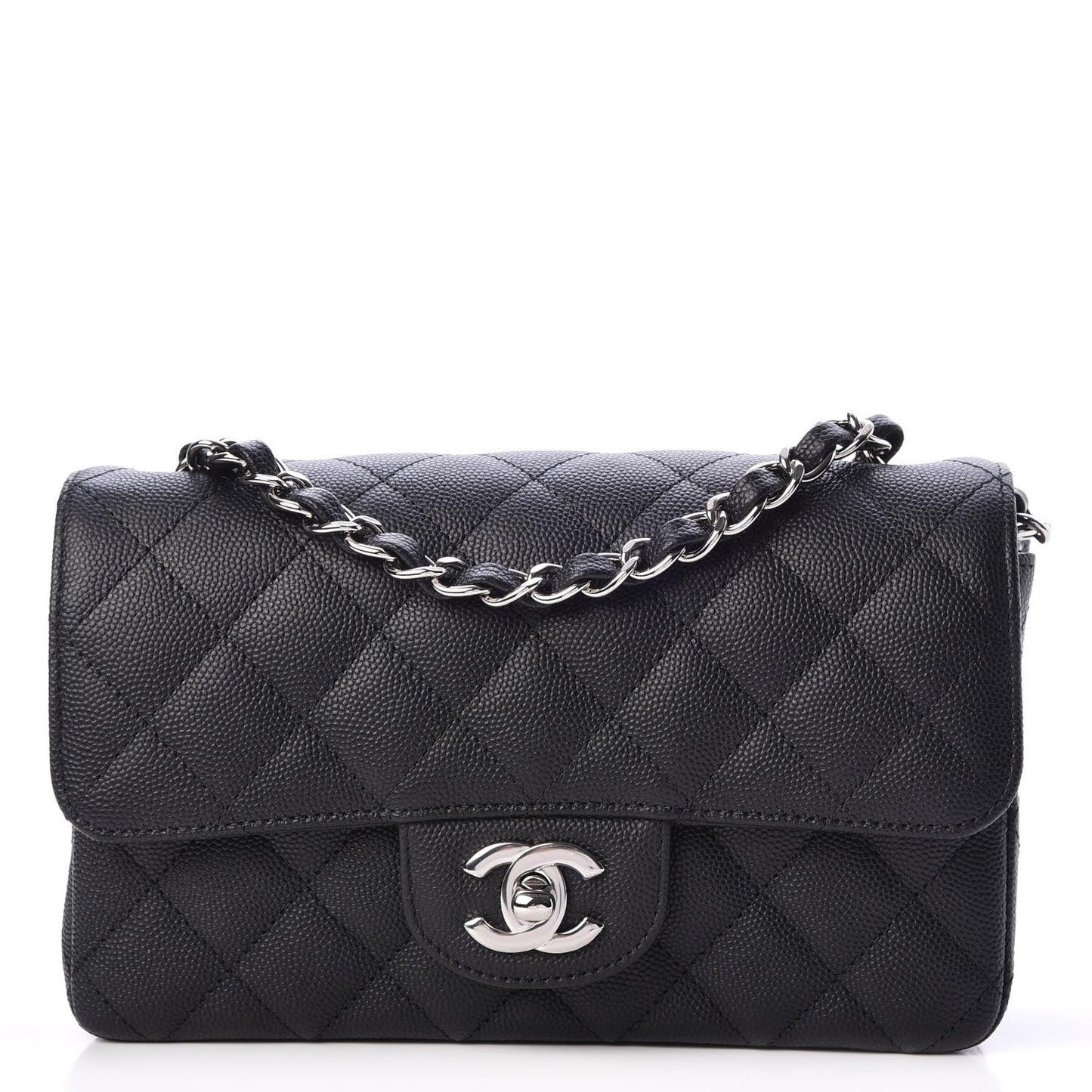 Caviar Quilted Mini Rectangular Flap Black