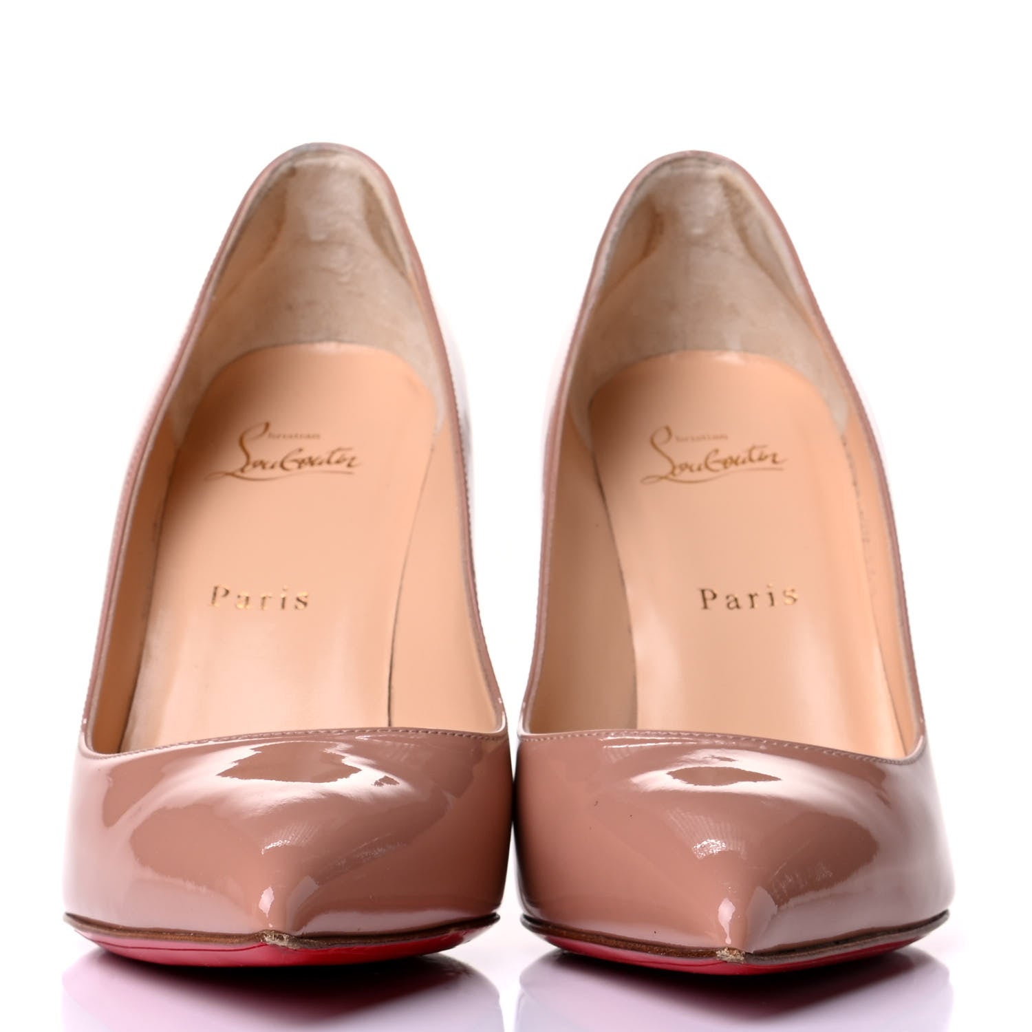 Christian Louboutin Patent Pigalle 100 Pumps 38.5 Nude 2 of 5