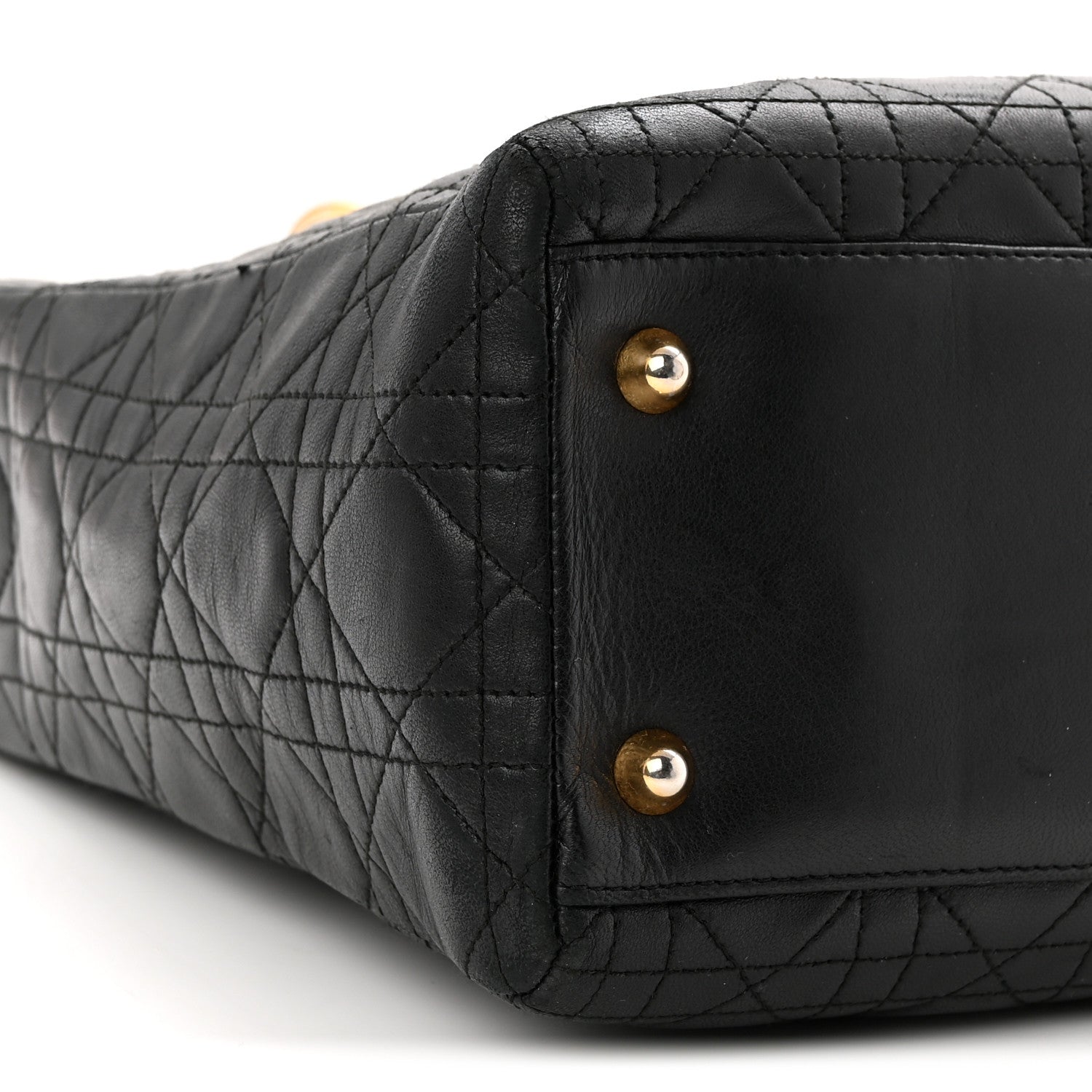 Christian Dior Lambskin Cannage Large Lady Dior Black 9 of 11