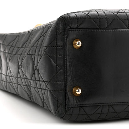 Christian Dior Lambskin Cannage Large Lady Dior Black 9 of 11
