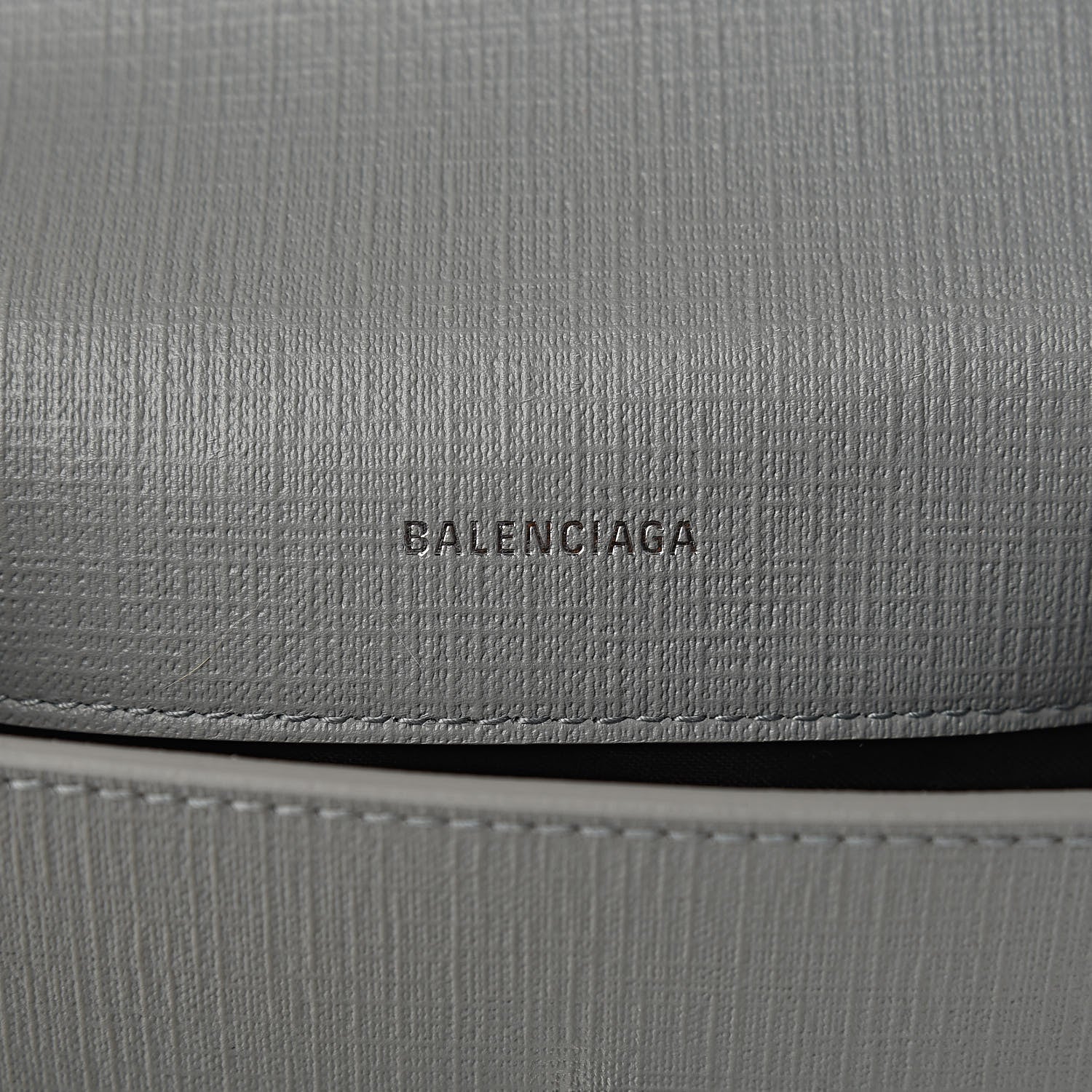 Balenciaga Squared Calfskin Logo Shopping Envelope Clutch Balenciaga Grey 6 of 9