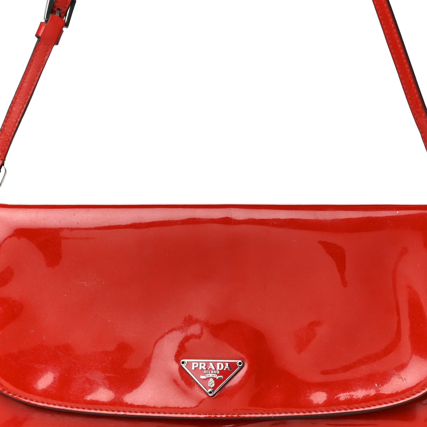Spazzolato Flap Shoulder Bag Rosso
