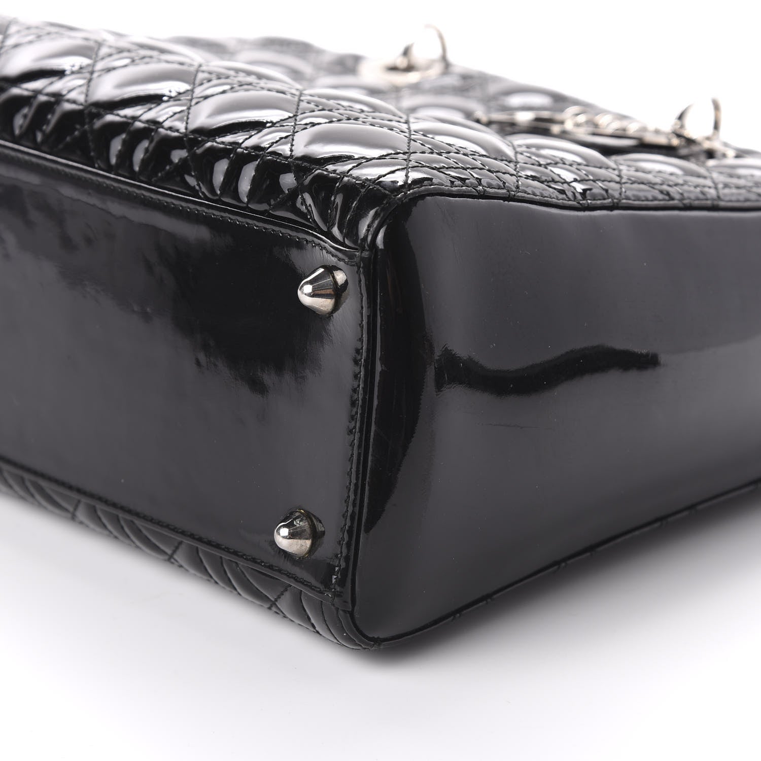 Christian Dior Patent Cannage Large Lady Dior Black 7 of 10