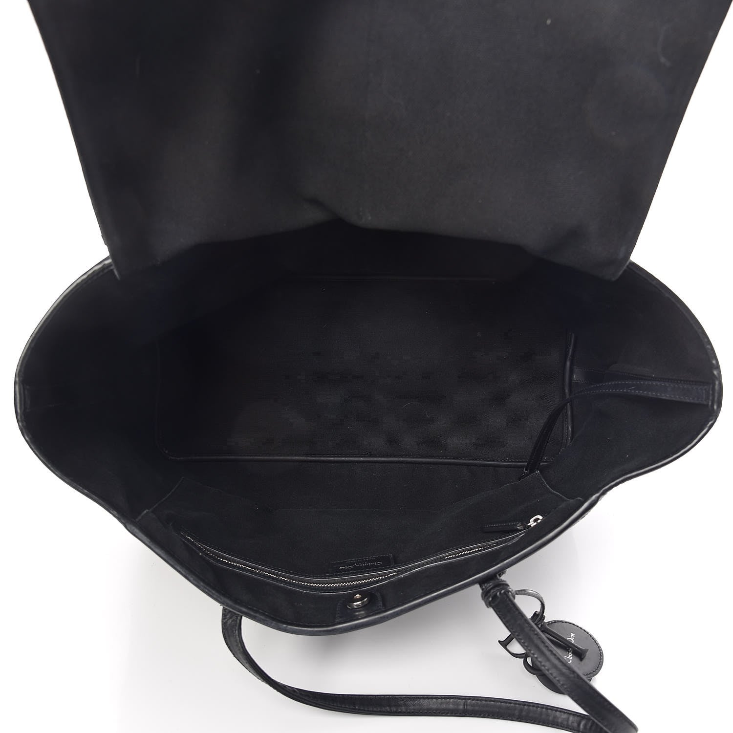 Christian Dior Coated Canvas Cannage Large Panarea Shopping Tote Black 5 of 17