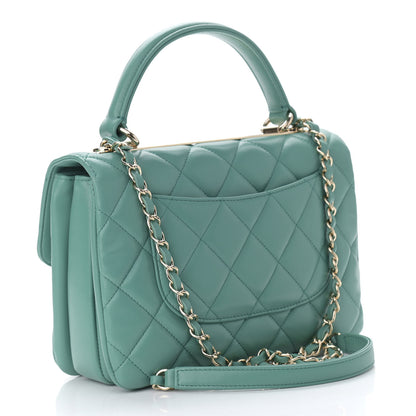 Chanel Lambskin Quilted Small Trendy CC Flap Dual Handle Bag Light Green 3 of 10