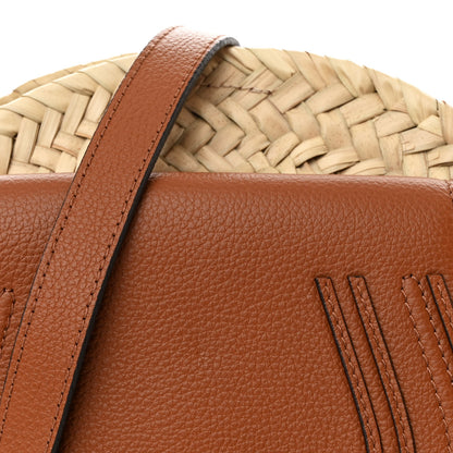 Chloe Raffia Small Grain Calfskin Small Marcie Basket Crossbody Tan 9 of 11