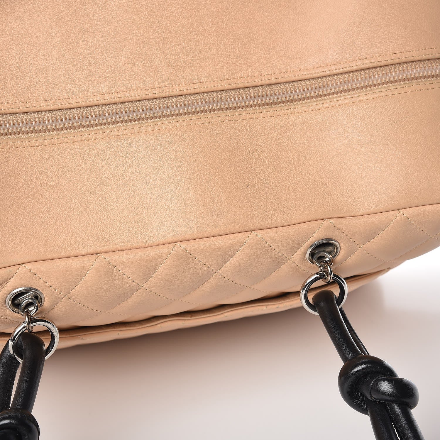 Chanel Calfskin Quilted Large Cambon Multipocket Reporter Beige Black 9 of 16