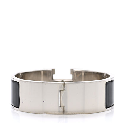 Hermes Enamel Wide Clic Clac H Bracelet GM Black 3 of 8