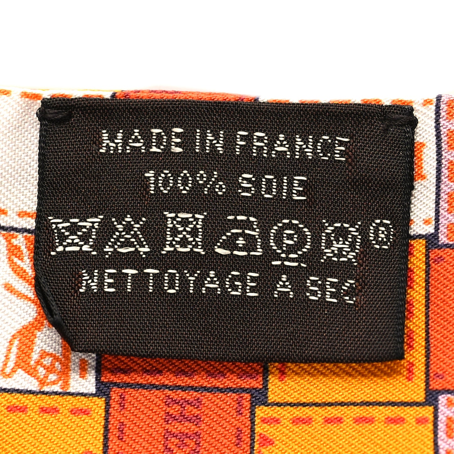Silk Bolduc Au Carre Twilly Orange Blanc Vieux