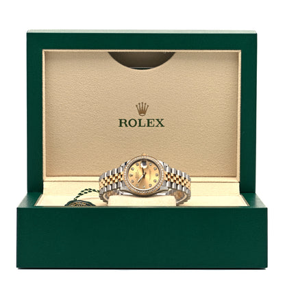 Rolex Stainless Steel 18K Yellow Gold Diamond Bezel 31mm Oyster Perpetual Datejust Watch Champagne 278383RBR 5 of 5