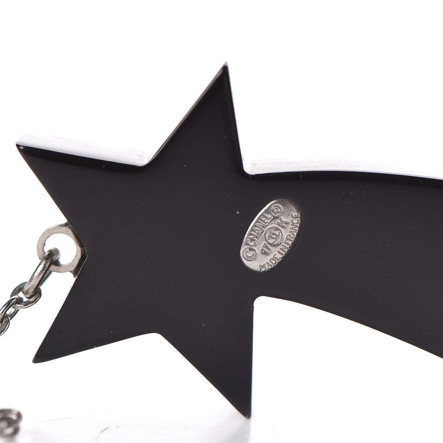 Resin Crystal CC Shooting Star Dangle Earrings Silver Purple