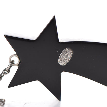 Chanel Resin Crystal CC Shooting Star Dangle Earrings Silver Purple 4 of 4