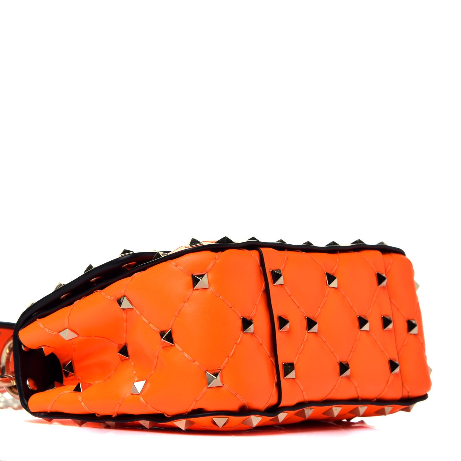 Valentino Garavani Calfskin Micro Rockstud Spike Shoulder Bag Orange 8 of 9