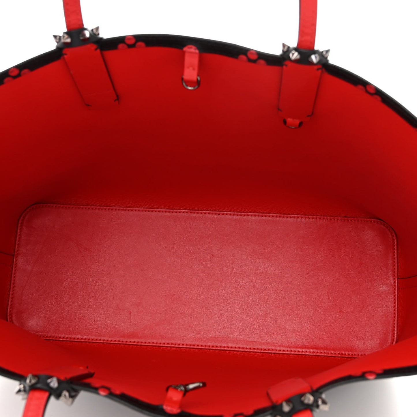 Perforated Calfskin Degrade Loubinthesky East West Cabata Tote Black Red