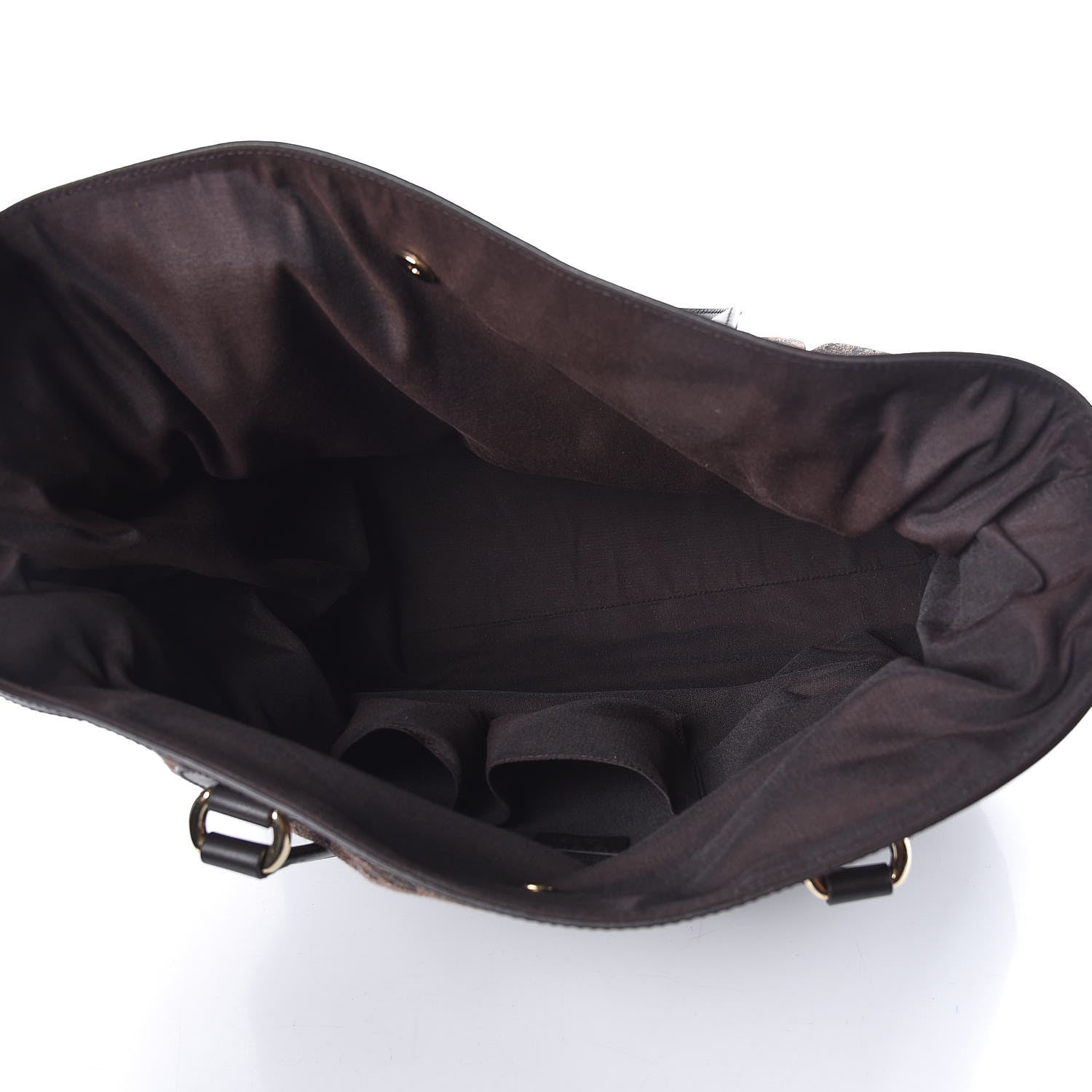Gucci Denim Monogram Full Moon Tote Dark Brown 7 of 9
