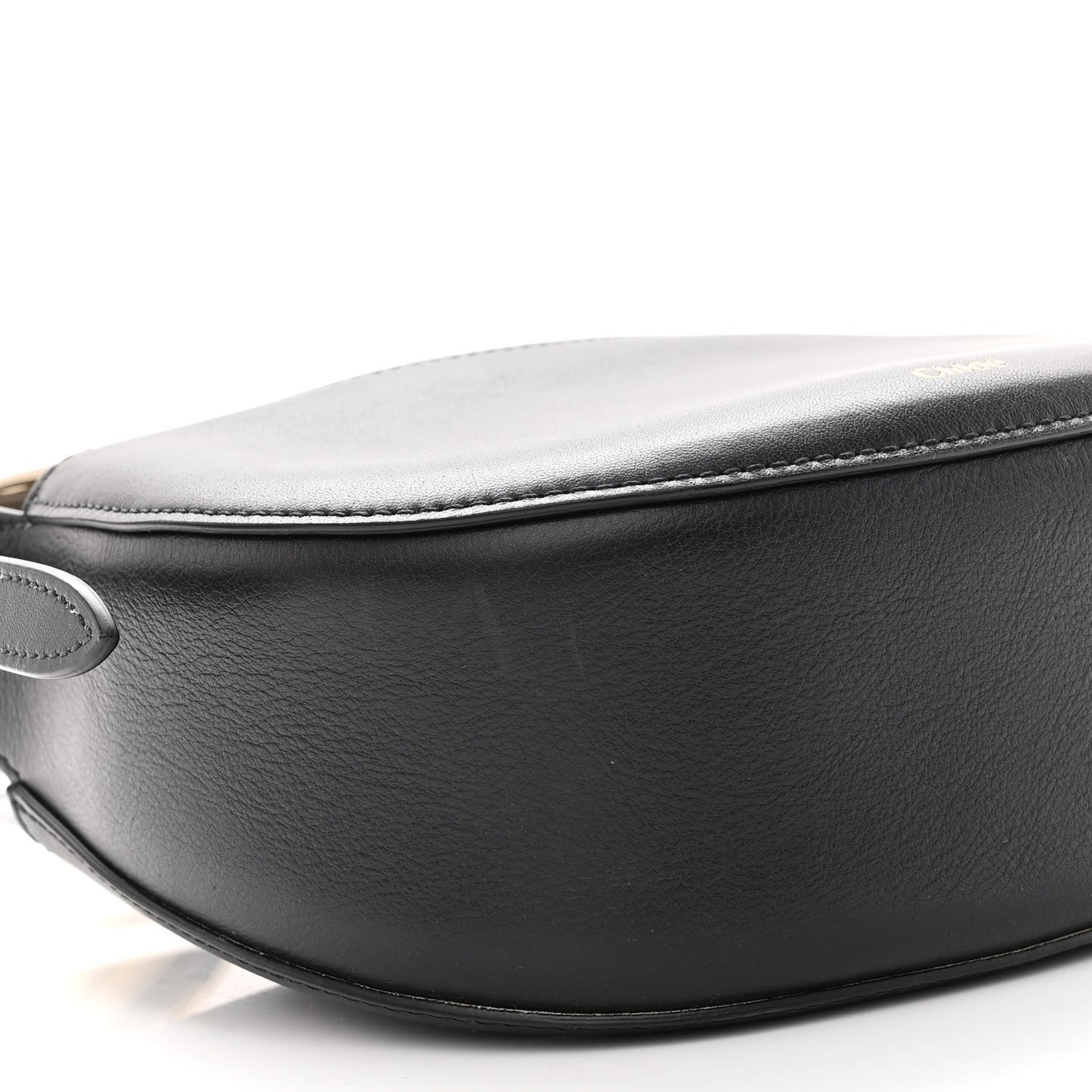 Small Grain Calfskin Kiss Bag Black