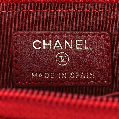 Chanel Caviar Quilted Boy Zip Around Coin Purse Wallet Red 6 of 9