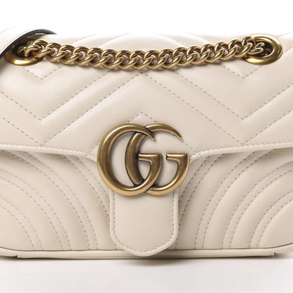 Gucci Calfskin Matelasse Mini GG Marmont Shoulder Bag White 8 of 10