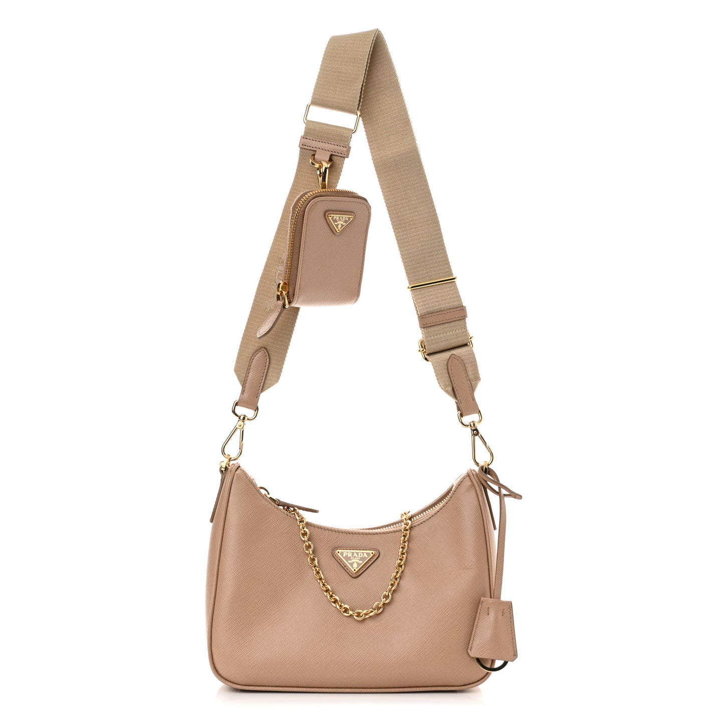 Saffiano Re-Edition 2005 Shoulder Bag Cammeo Beige