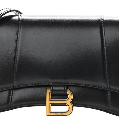 Balenciaga Shiny Box Calfskin Small Hourglass Evening Chain Bag Black 7 of 9