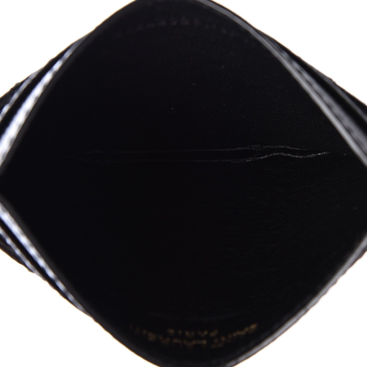 Saint Laurent Grain De Poudre Matelasse Chevron Monogram Credit Card Case Black 5 of 7