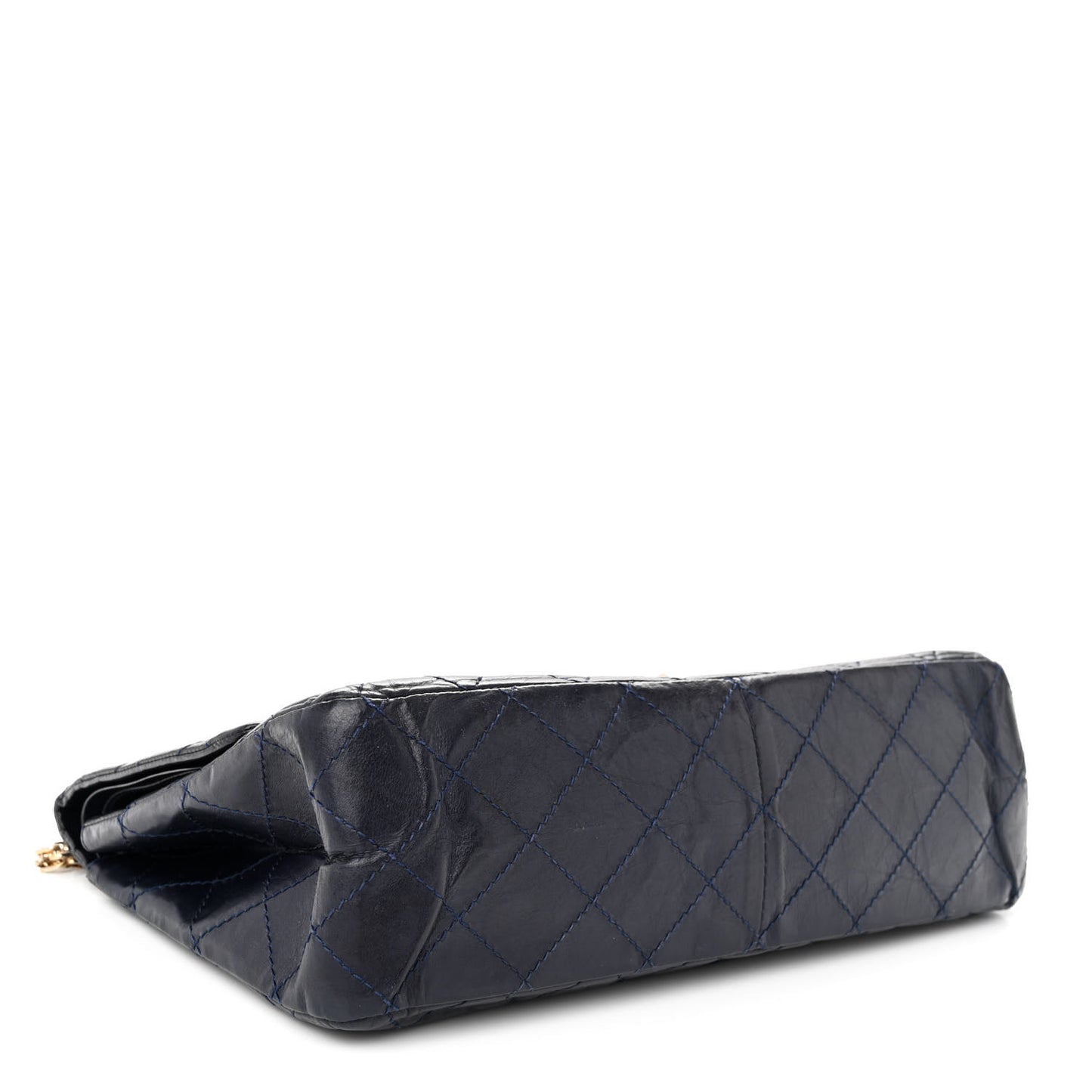 Aged Calfskin Quilted 2.55 Reissue 227 Flap Navy Blue