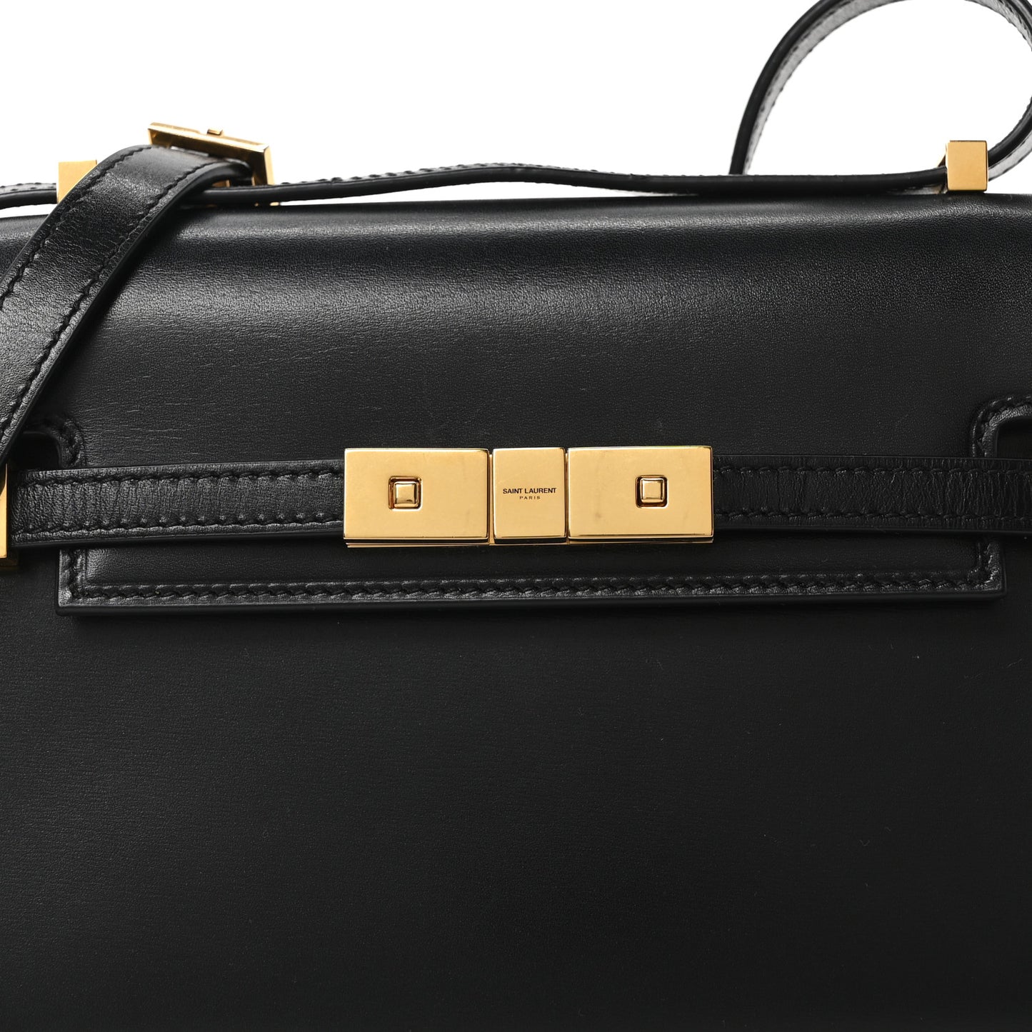Smooth Calfskin Mini Manhattan Shoulder Bag Black