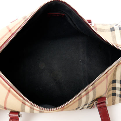 Burberry Haymarket Check Barrel Bag Red 5 of 11