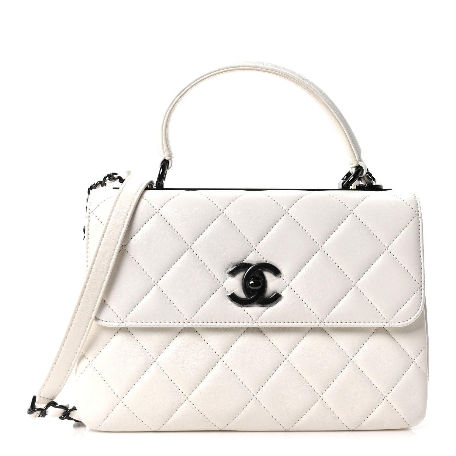 Chanel Lambskin Quilted Small Trendy CC Dual Handle Flap Bag White 1 of 10