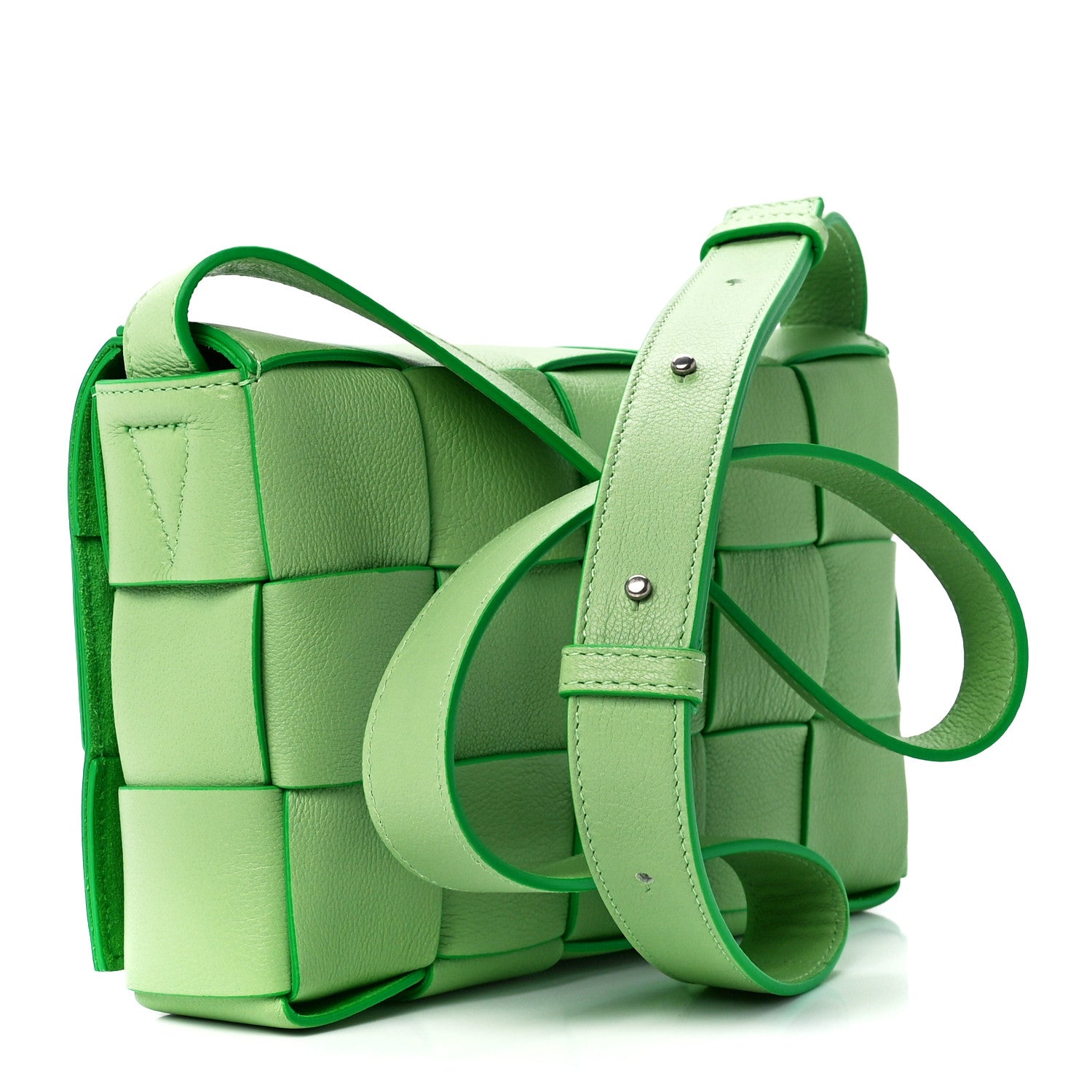 Bottega Veneta Grained Calfskin Maxi Intrecciato Cassette Crossbody Bag Pistachio 3 of 12