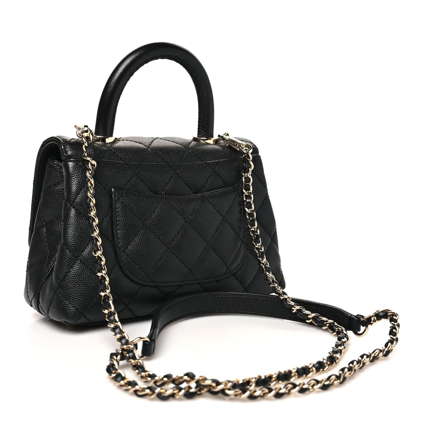 Caviar Quilted Extra Mini Coco Handle Flap Black