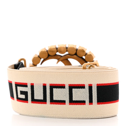 Gucci Jacquard Crystal Stripe Double G Belt 105 42 White 2 of 5