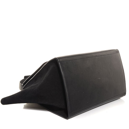 Celine Crocodile Embossed Medium Trapeze Black 4 of 9