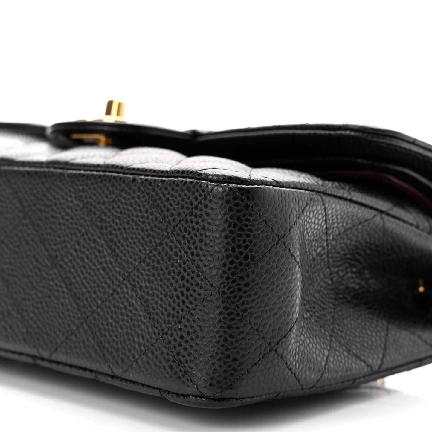 Caviar Quilted Small Double Flap Black