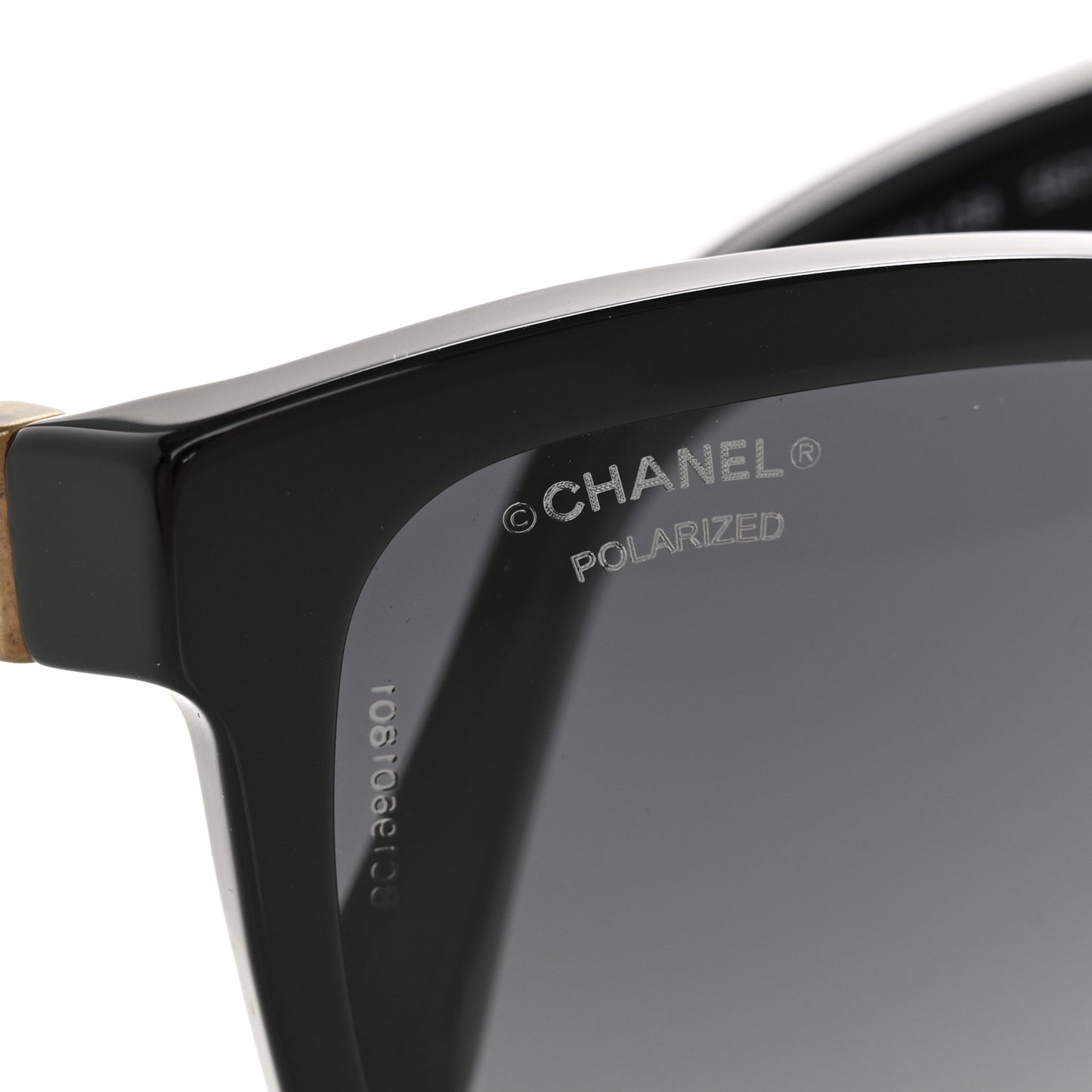 Acetate Polarized Cat Eye Chain Sunglasses 5326 Black