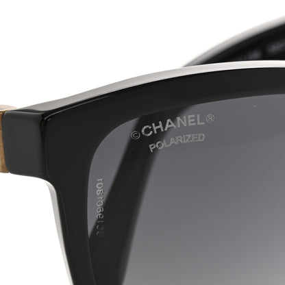 Chanel Acetate Polarized Cat Eye Chain Sunglasses 5326 Black 7 of 9
