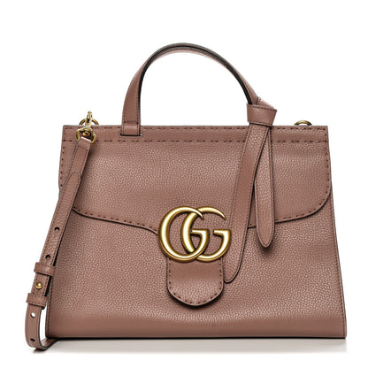 Gucci Calfskin Small GG Marmont Top Handle Bag Rosy Phard 1 of 7