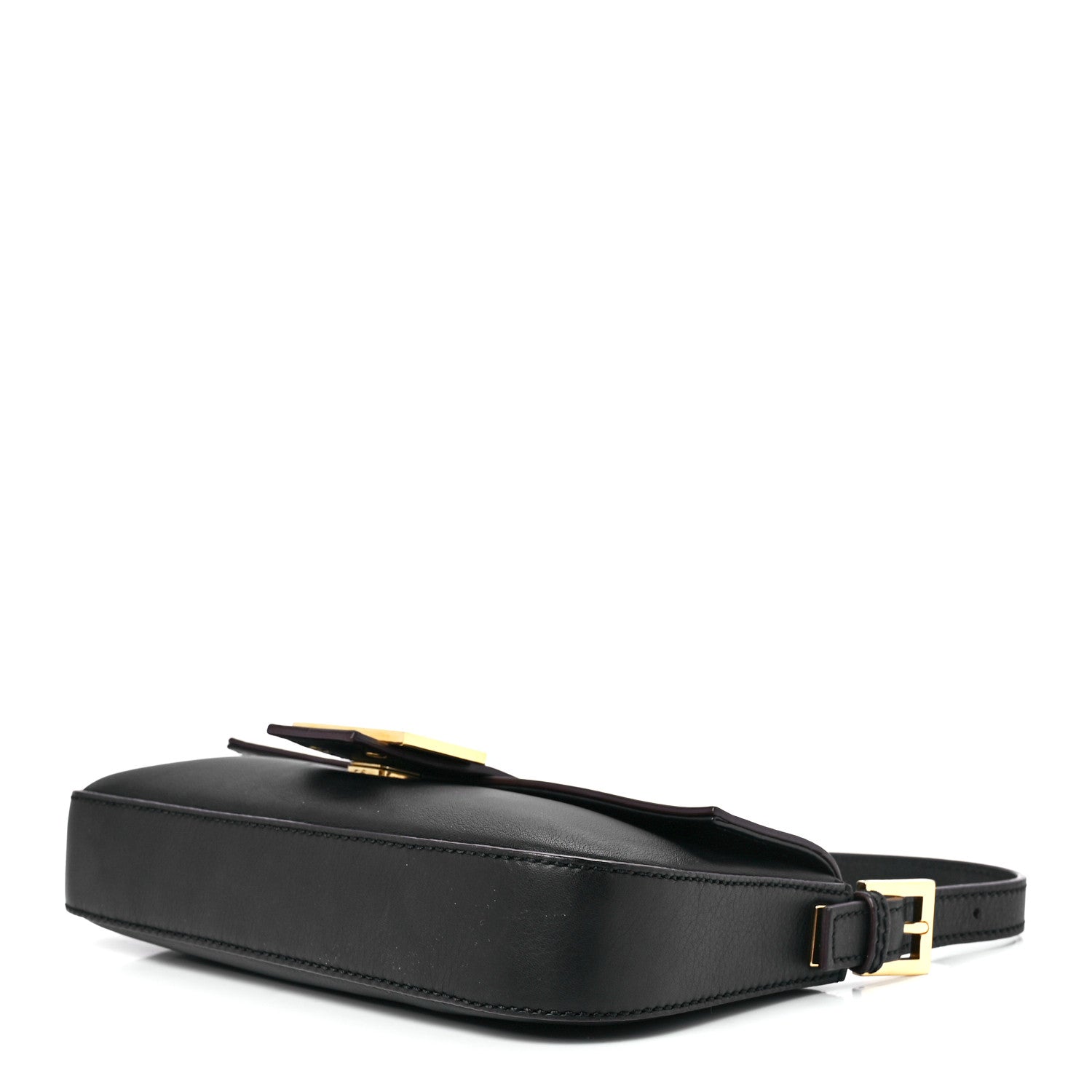 Fendi Vitello Flamingo Enamel Baguette Black 11 of 13