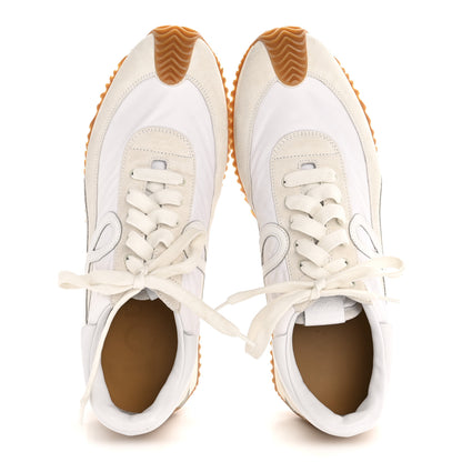 Loewe Nylon Suede Mens Flow Retro Runner Sneakers 45 White Dark Green 43 White 2 of 10