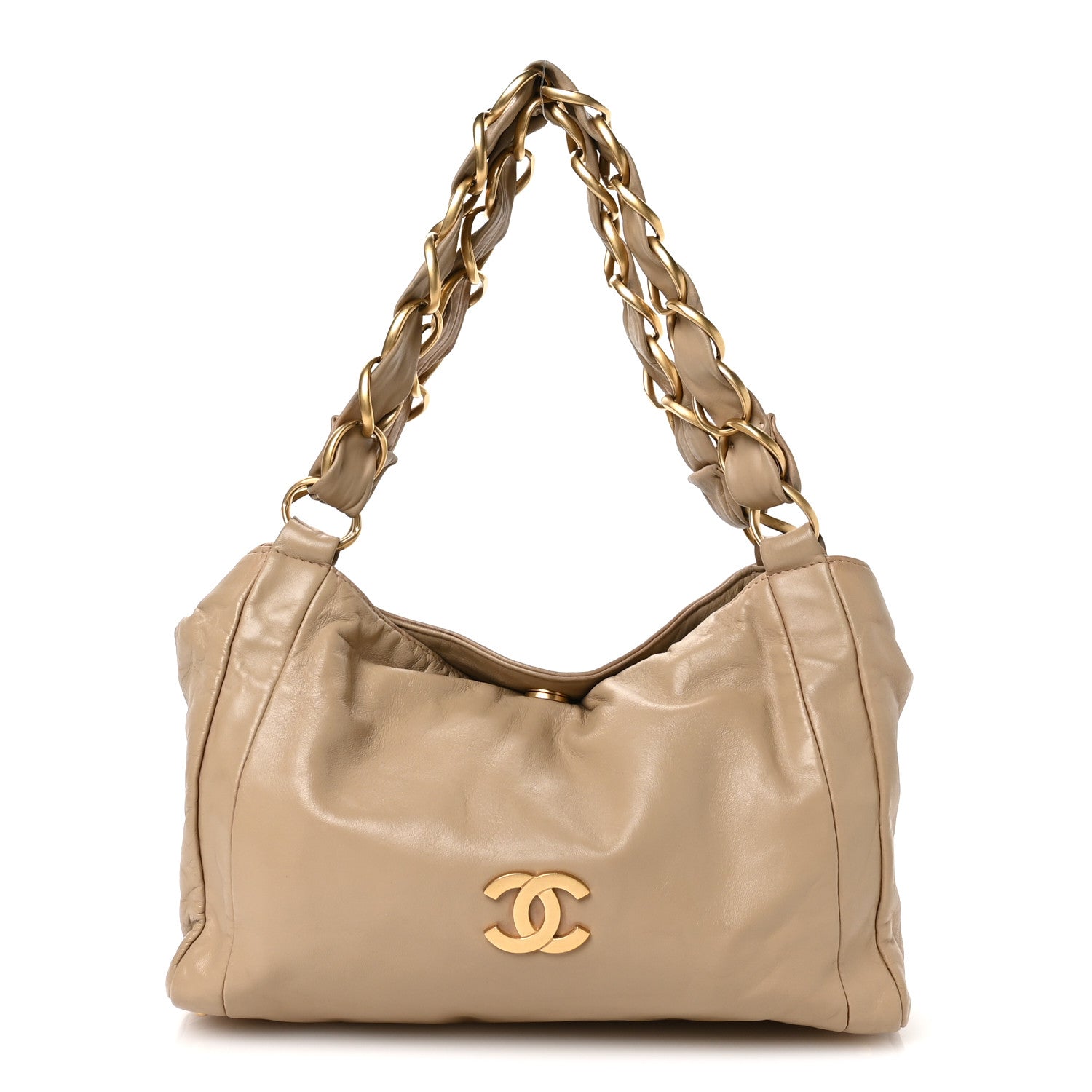 Chanel Lambskin Small Olsen Shoulder Bag Beige 1 of 12