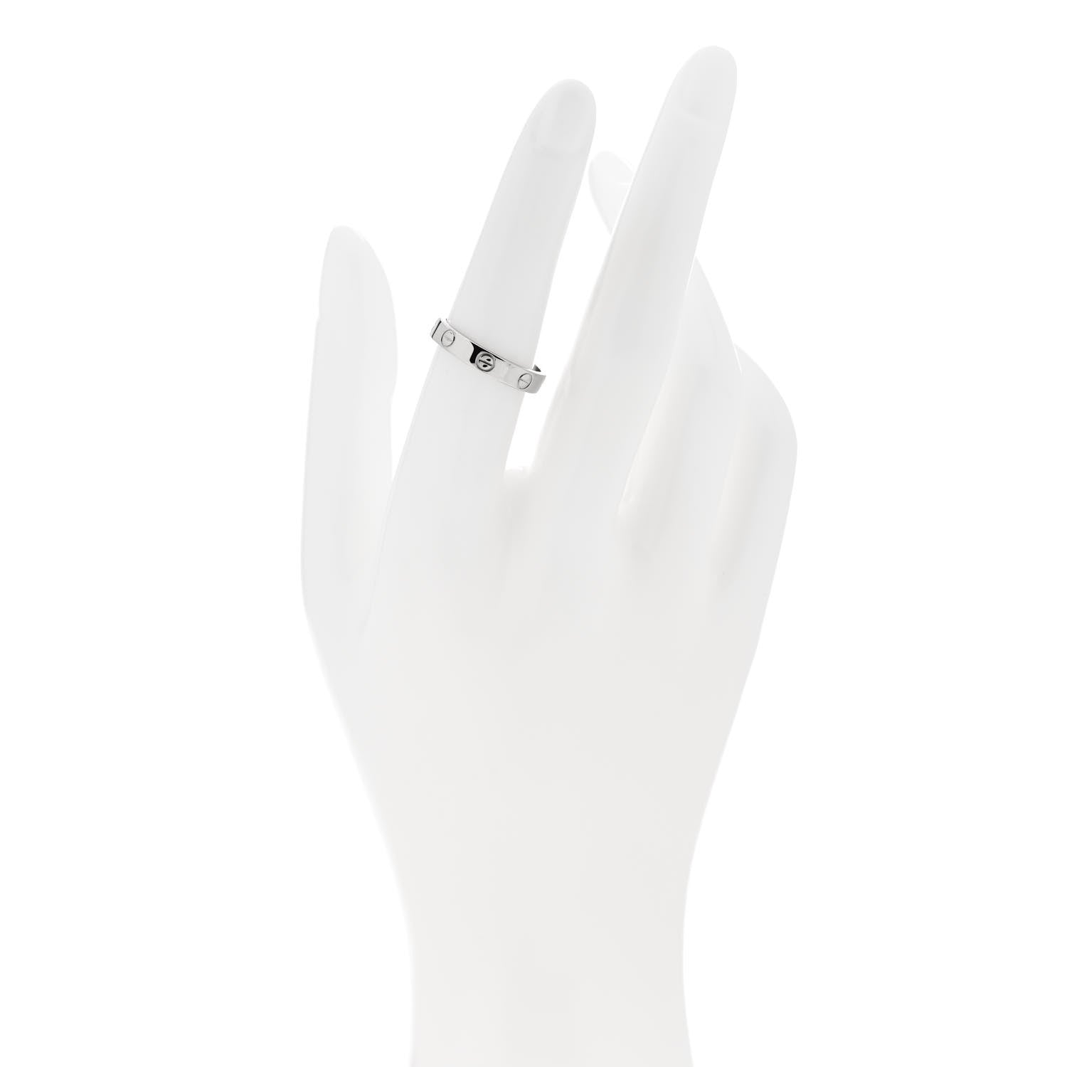 Cartier 18K White Gold 3.5mm LOVE Wedding Band Ring 53 6.5 2 of 4