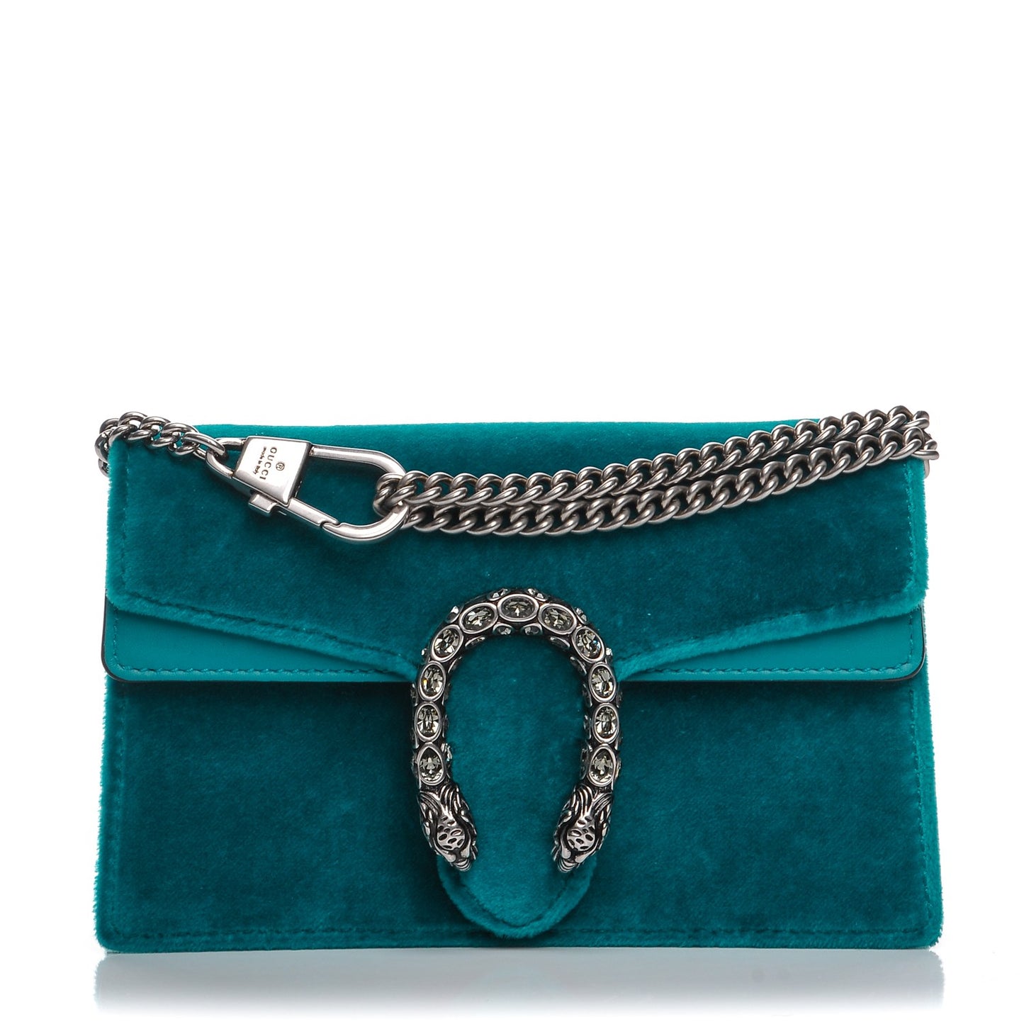 Velvet Super Mini Dionysus Shoulder Bag Pavone Cyan