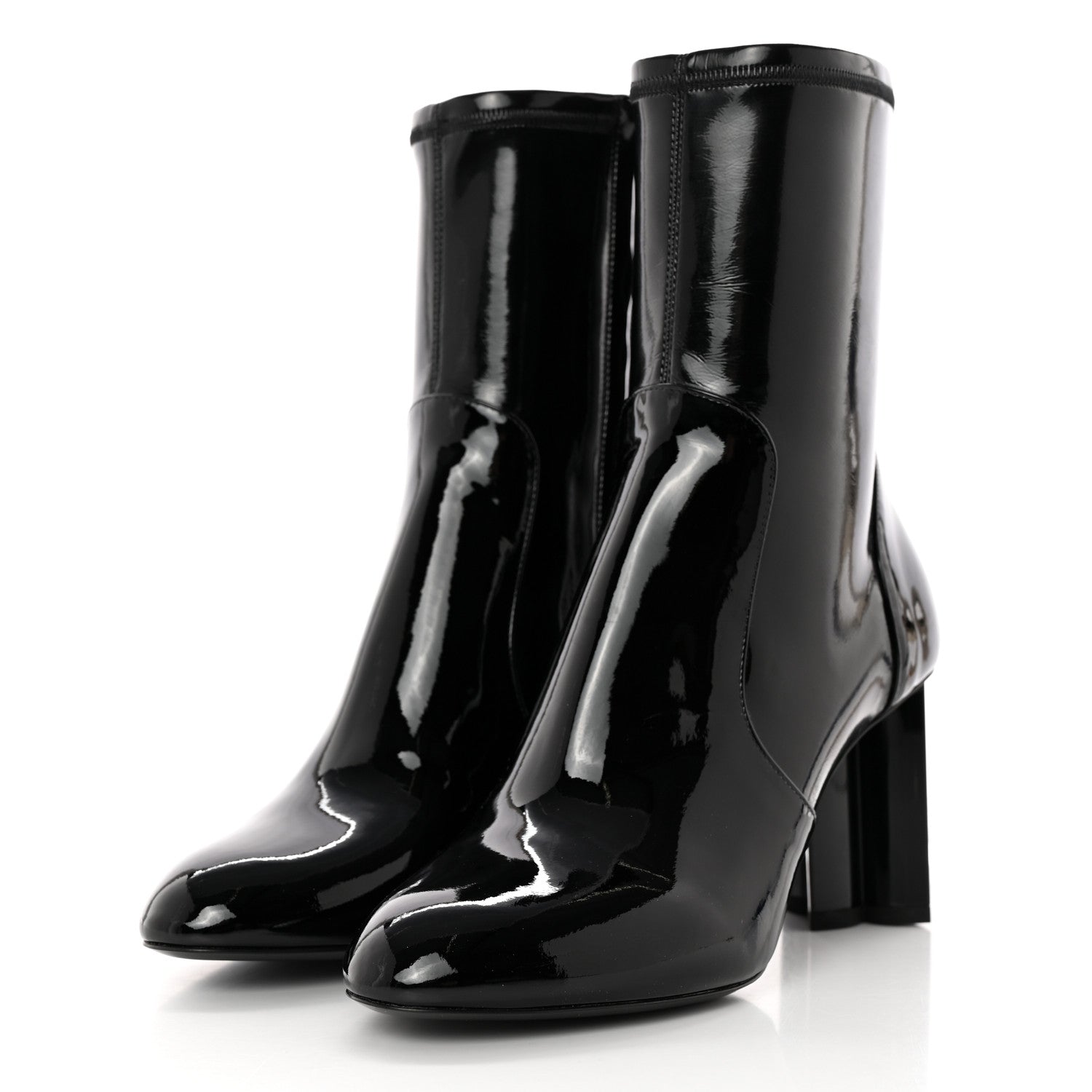 Louis Vuitton Patent Uniformes Silhouette Ankle Boots 37 Black 3 of 10