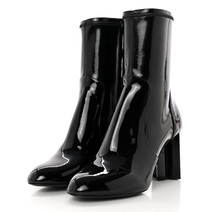 Louis Vuitton Patent Uniformes Silhouette Ankle Boots 37 Black 3 of 10